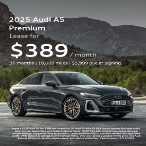 front facing 2025 Audi A5 parked